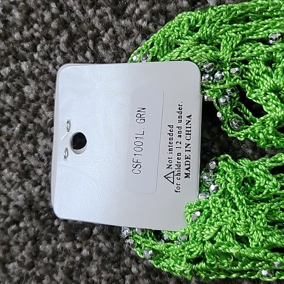 NEW Netted Bling Fashion Scarf - Lime - Picture 5 of 7